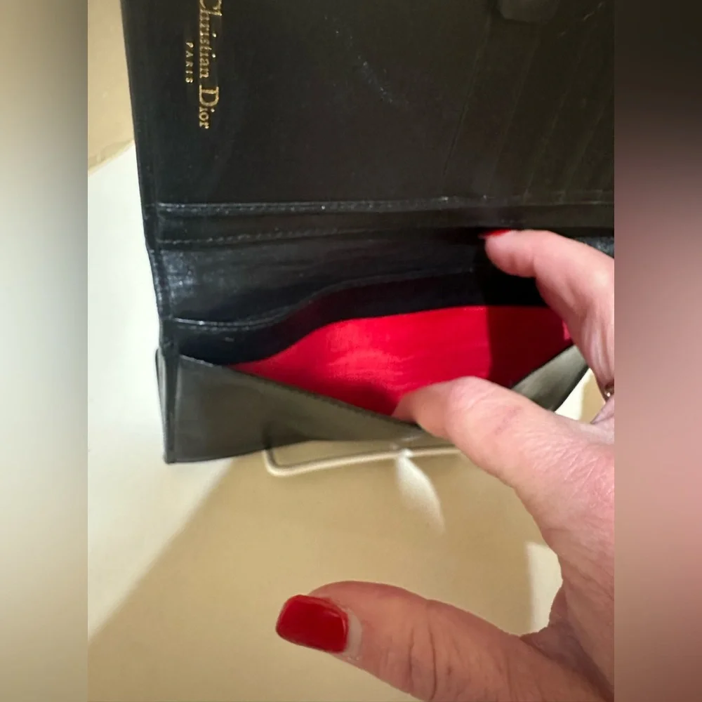 Christian Dior Vintage Cannage Leather Long Wallet
